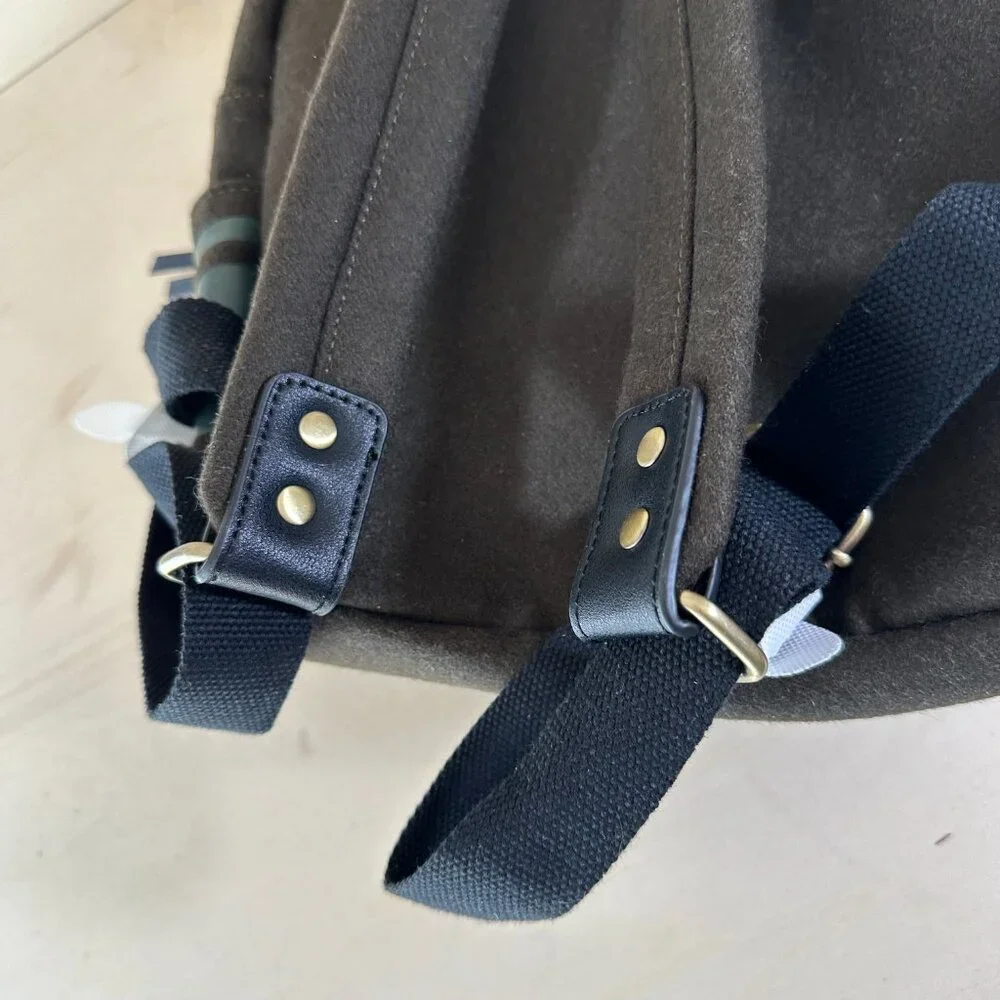 NWT Porter + Bond Otis Wool Backpack‎ Olive Drab Green Men's Back to School